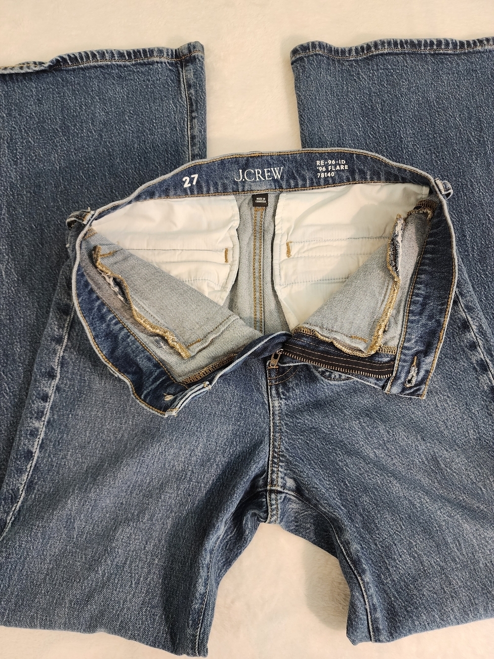 J.Crew 90s Flare Jeans Size 27 Medium Wash High Rise Retro Denim - Picture 6 of 11